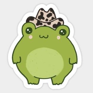 Yee-Haw Kawaii: Cute Frog Rocks a Cowboy Hat - A Charming Cottagecore Aesthetic for Cowboy and Cowgirl Hearts Sticker